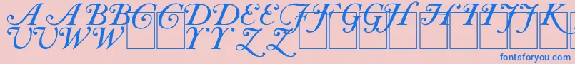 CaslonInitials Font – Blue Fonts on Pink Background