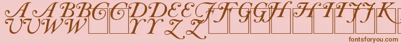 CaslonInitials-Schriftart – Braune Schriften auf rosa Hintergrund