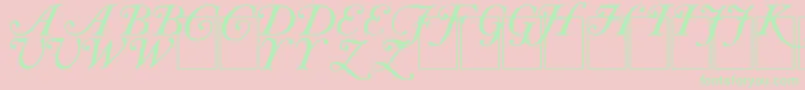 CaslonInitials-Schriftart – Grüne Schriften auf rosa Hintergrund