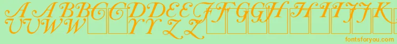 CaslonInitials Font – Orange Fonts on Green Background
