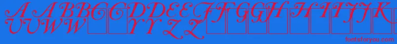 CaslonInitials Font – Red Fonts on Blue Background