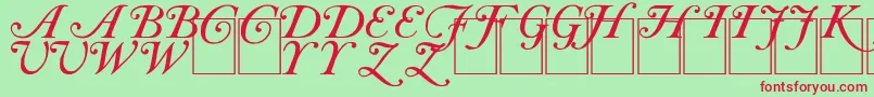 CaslonInitials Font – Red Fonts on Green Background