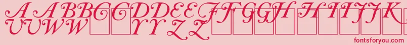 CaslonInitials Font – Red Fonts on Pink Background