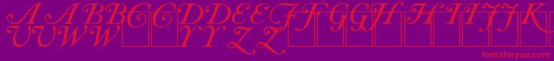 CaslonInitials Font – Red Fonts on Purple Background