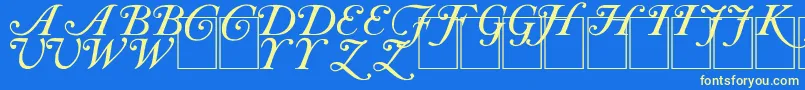 CaslonInitials Font – Yellow Fonts on Blue Background