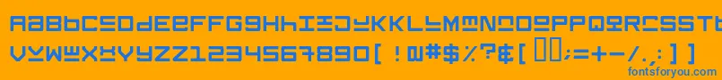 Keystone Font – Blue Fonts on Orange Background