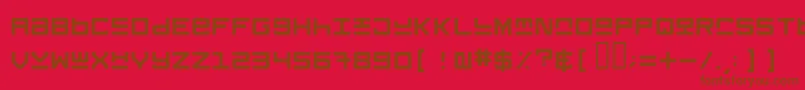 フォントKeystone – 赤い背景に茶色の文字