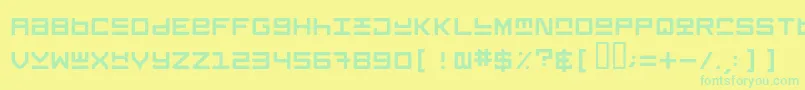 フォントKeystone – 黄色い背景に緑の文字