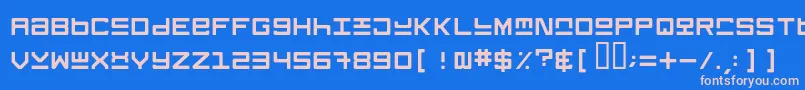 フォントKeystone – ピンクの文字、青い背景