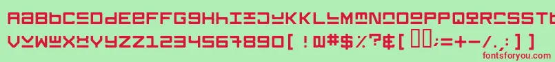 フォントKeystone – 赤い文字の緑の背景