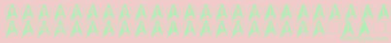 TrekArrowcaps Font – Green Fonts on Pink Background