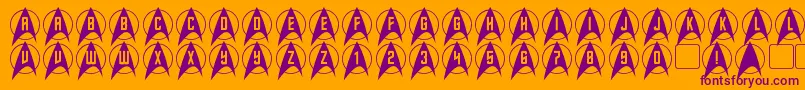 TrekArrowcaps Font – Purple Fonts on Orange Background