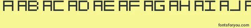 フォントOcrDeca – 黒い文字の黄色い背景