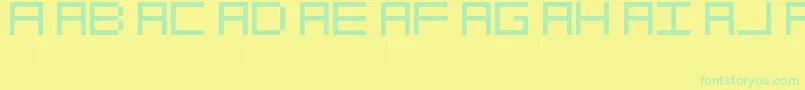 OcrDeca-Schriftart – Grüne Schriften auf gelbem Hintergrund