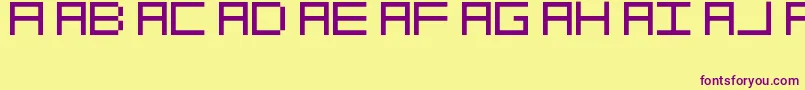 OcrDeca Font – Purple Fonts on Yellow Background