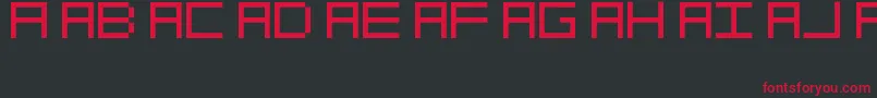 フォントOcrDeca – 黒い背景に赤い文字