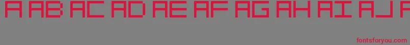 OcrDeca-Schriftart – Rote Schriften auf grauem Hintergrund