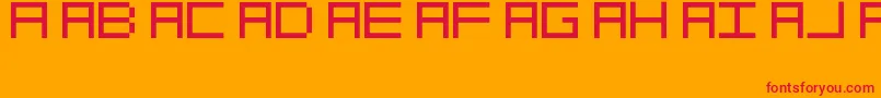 OcrDeca Font – Red Fonts on Orange Background