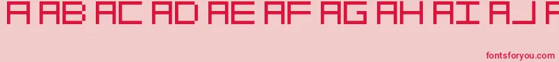 OcrDeca-Schriftart – Rote Schriften auf rosa Hintergrund