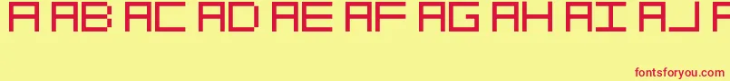 フォントOcrDeca – 赤い文字の黄色い背景