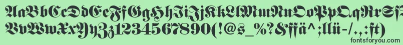 FetteFrakturLtDfr Font – Black Fonts on Green Background