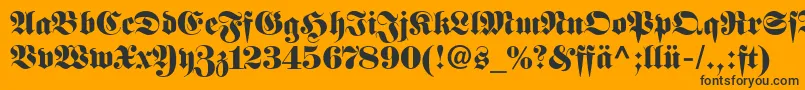 FetteFrakturLtDfr Font – Black Fonts on Orange Background