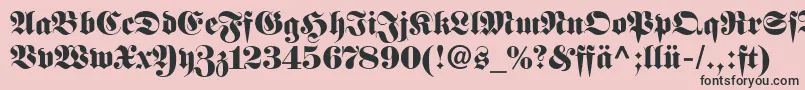 FetteFrakturLtDfr Font – Black Fonts on Pink Background