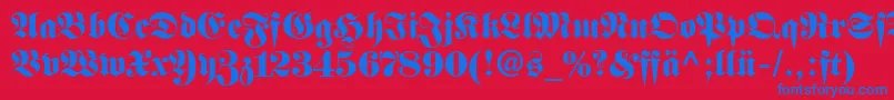 FetteFrakturLtDfr Font – Blue Fonts on Red Background