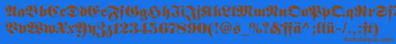 FetteFrakturLtDfr Font – Brown Fonts on Blue Background