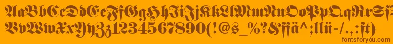 More about FetteFrakturLtDfr Font FetteFrakturLtDfr Font – Brown Fonts on Orange Background