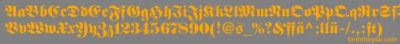 FetteFrakturLtDfr Font – Orange Fonts on Gray Background