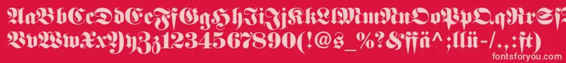 FetteFrakturLtDfr Font – Pink Fonts on Red Background