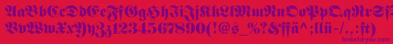 FetteFrakturLtDfr Font – Purple Fonts on Red Background