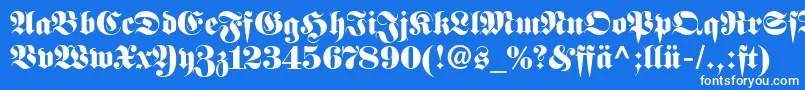 FetteFrakturLtDfr Font – White Fonts on Blue Background