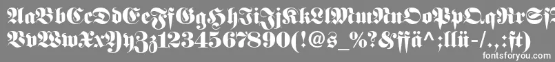 フォントFetteFrakturLtDfr – 灰色の背景に白い文字