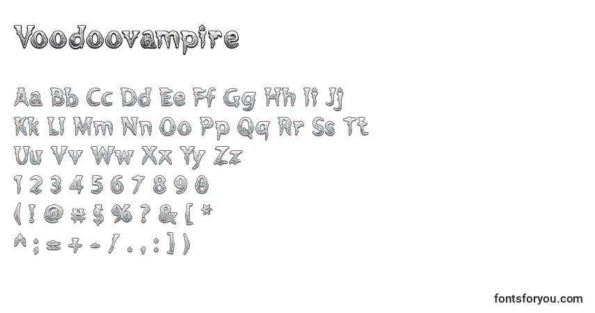 A fonte Voodoovampire – alfabeto, números, caracteres especiais