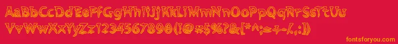 Voodoovampire Font – Orange Fonts on Red Background