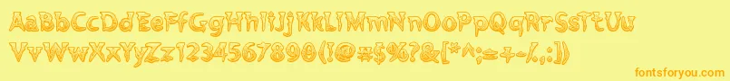 Voodoovampire Font – Orange Fonts on Yellow Background