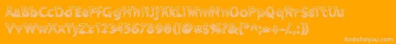 Voodoovampire-Schriftart – Rosa Schriften auf orangefarbenem Hintergrund