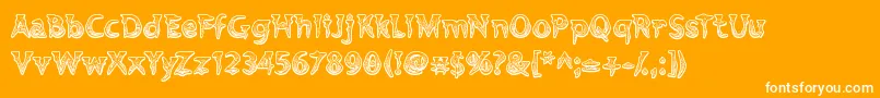 Voodoovampire-Schriftart – Weiße Schriften auf orangefarbenem Hintergrund