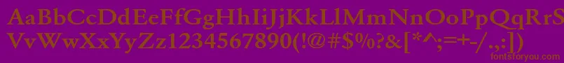 フォントWhittiedmediume – 紫色の背景に茶色のフォント