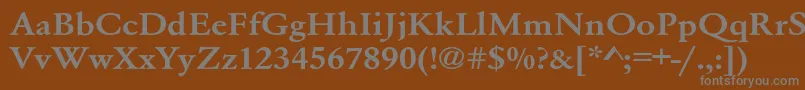 Weitere Informationen zur Whittiedmediume-Schriftart Whittiedmediume-Schriftart – Graue Schriften auf braunem Hintergrund