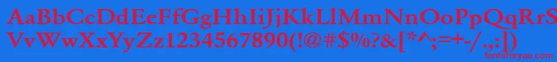 Whittiedmediume Font – Red Fonts on Blue Background