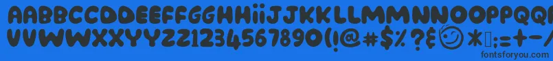 Montel Font – Black Fonts on Blue Background