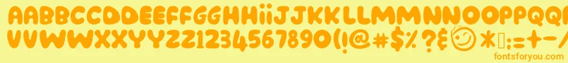 Montel Font – Orange Fonts on Yellow Background