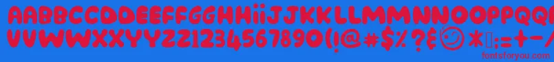 Montel Font – Red Fonts on Blue Background