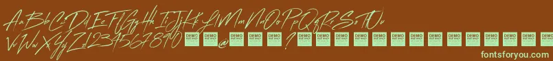 FlashBackDemo Font – Green Fonts on Brown Background