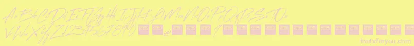 FlashBackDemo Font – Pink Fonts on Yellow Background