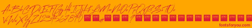 FlashBackDemo Font – Red Fonts on Orange Background