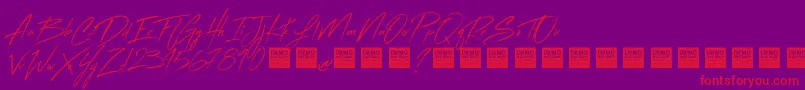 FlashBackDemo Font – Red Fonts on Purple Background